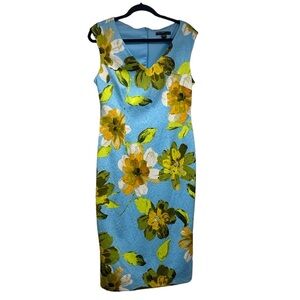 Maggy London Floral Sleeveless V-Neck Dress Floral Size 12 work spring shower